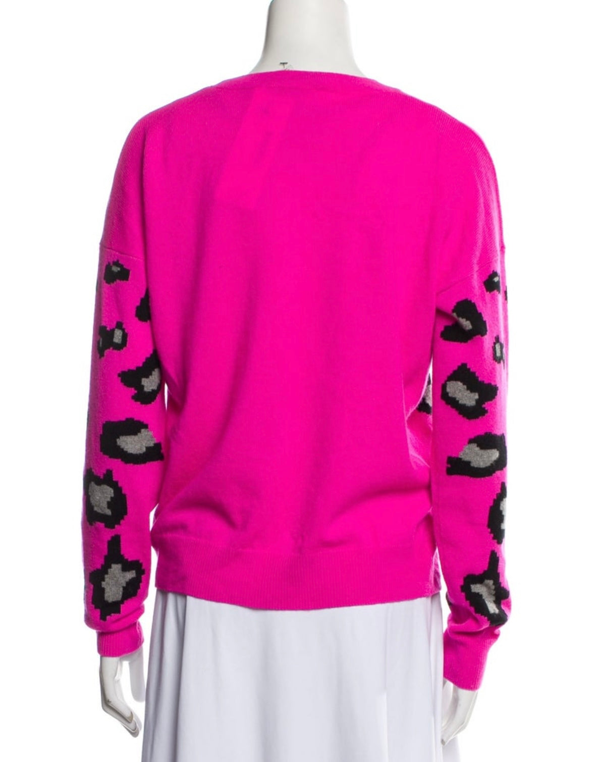 Autumn Cashmere - Pink Animal Print Cashmere Sweater