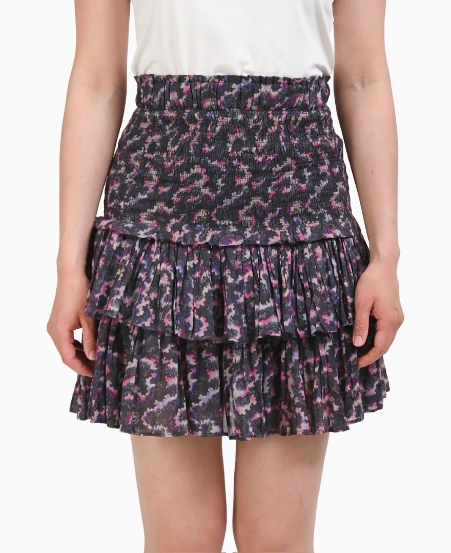 Isabel Marant Etoile Purple Pattern Floral Mini Skirt