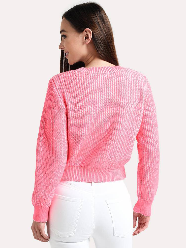 MILLY neon pink knit sweatshirt