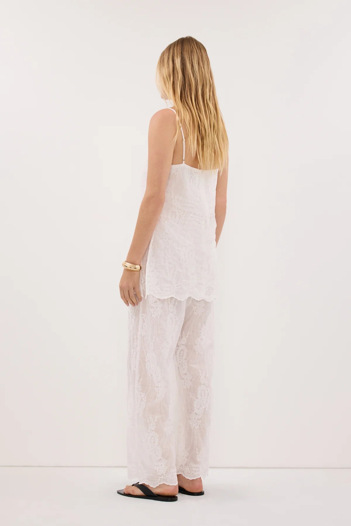 DIISH cordella white ramie cami top with embroidery