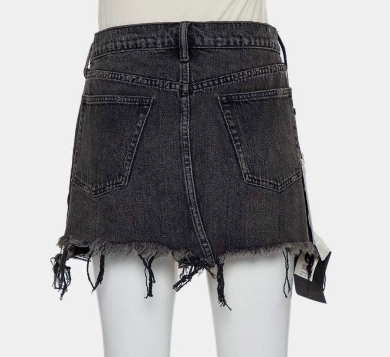 Alexander Wang - Washed Black Denim Mini Skirt