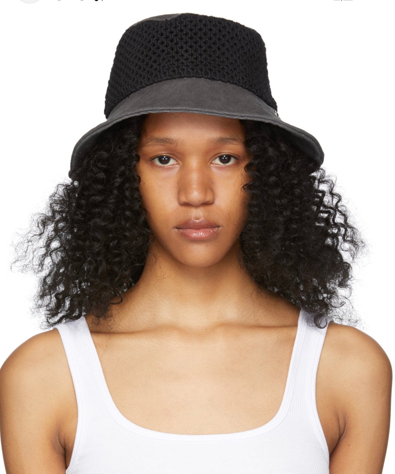 rag & bone Black Netting Nando Bucket Hat