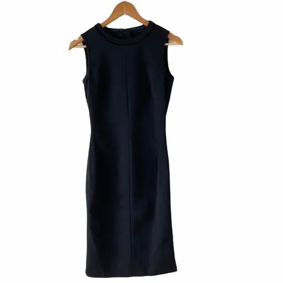 DOLCE & GABBANA black sleeveless dress with zipper and velvet neck trim