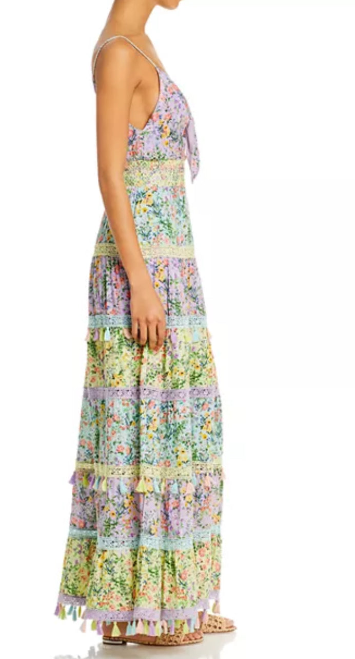 Alice & Olivia - Tie Front Maxi Dress