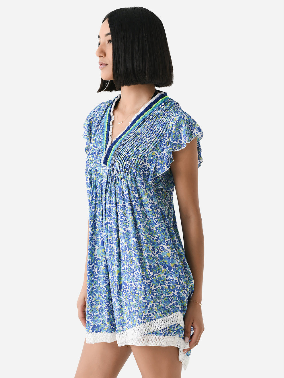 POUPETTE ST BARTH blue and teal beach cover up dress