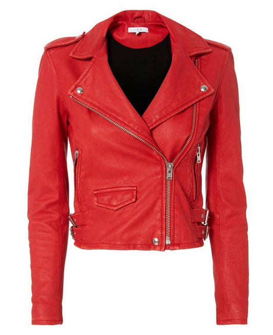 IRO Red Ashville Leather Jacket