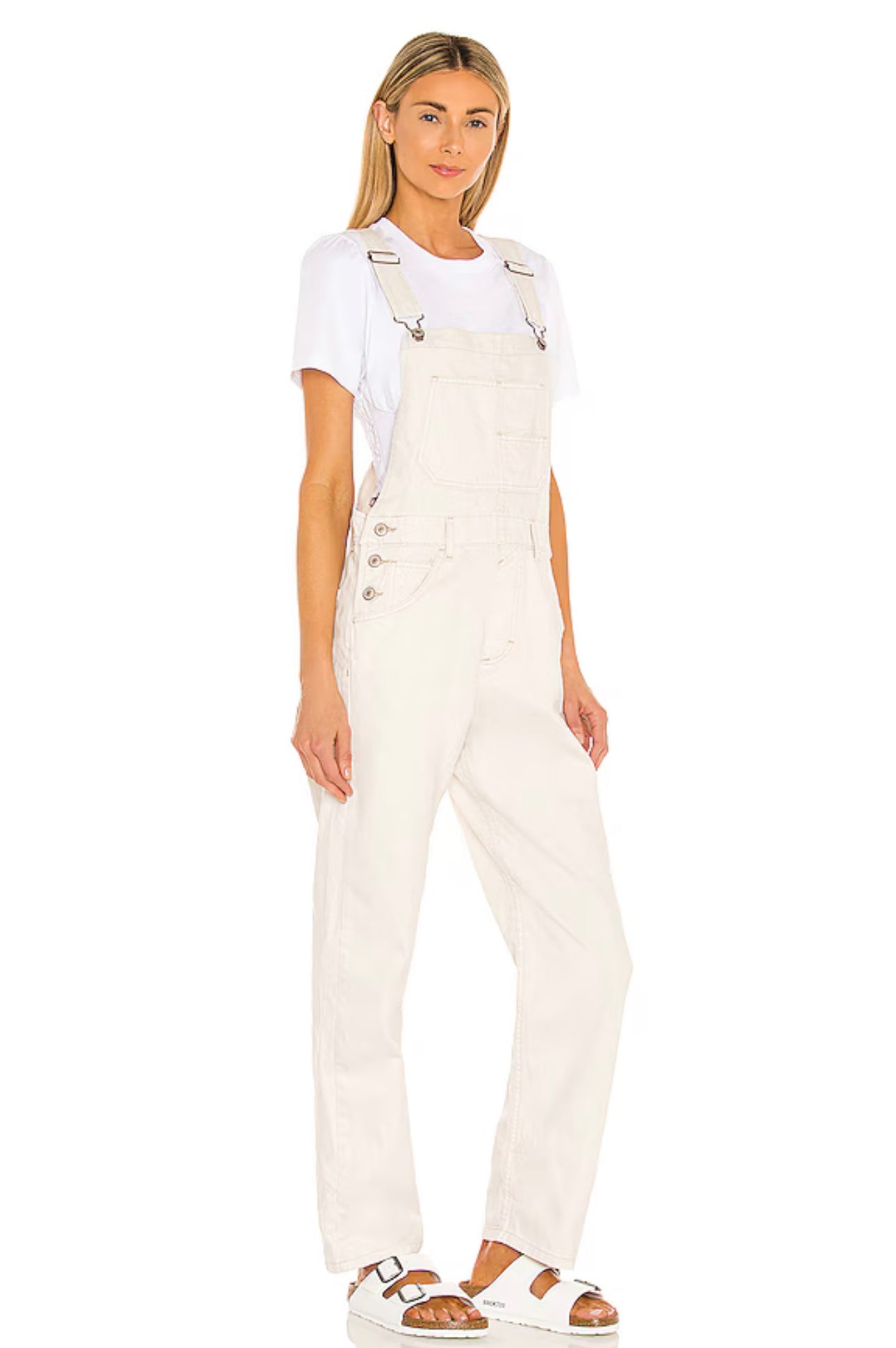 Free People x We The Free Ziggy Denim Overal in Parchment