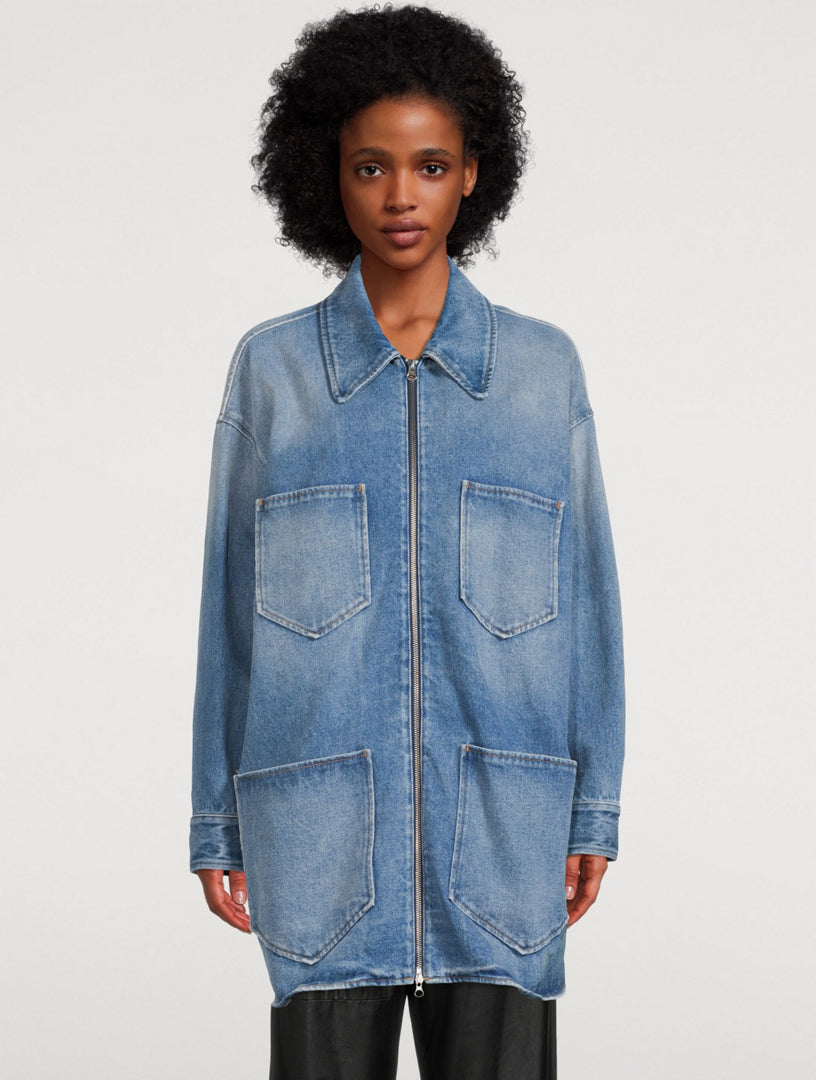 MM6 MAISON MARGIELA PARIS denim jacket with front zipper