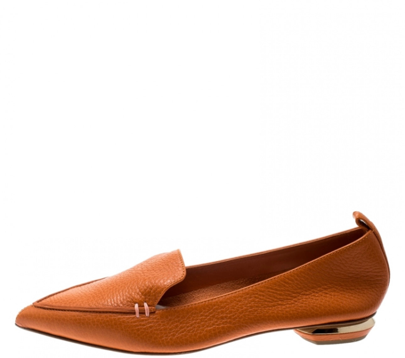 Nicholas Kirkwood - 
Orange Leather Beya Pointed Toe Flats