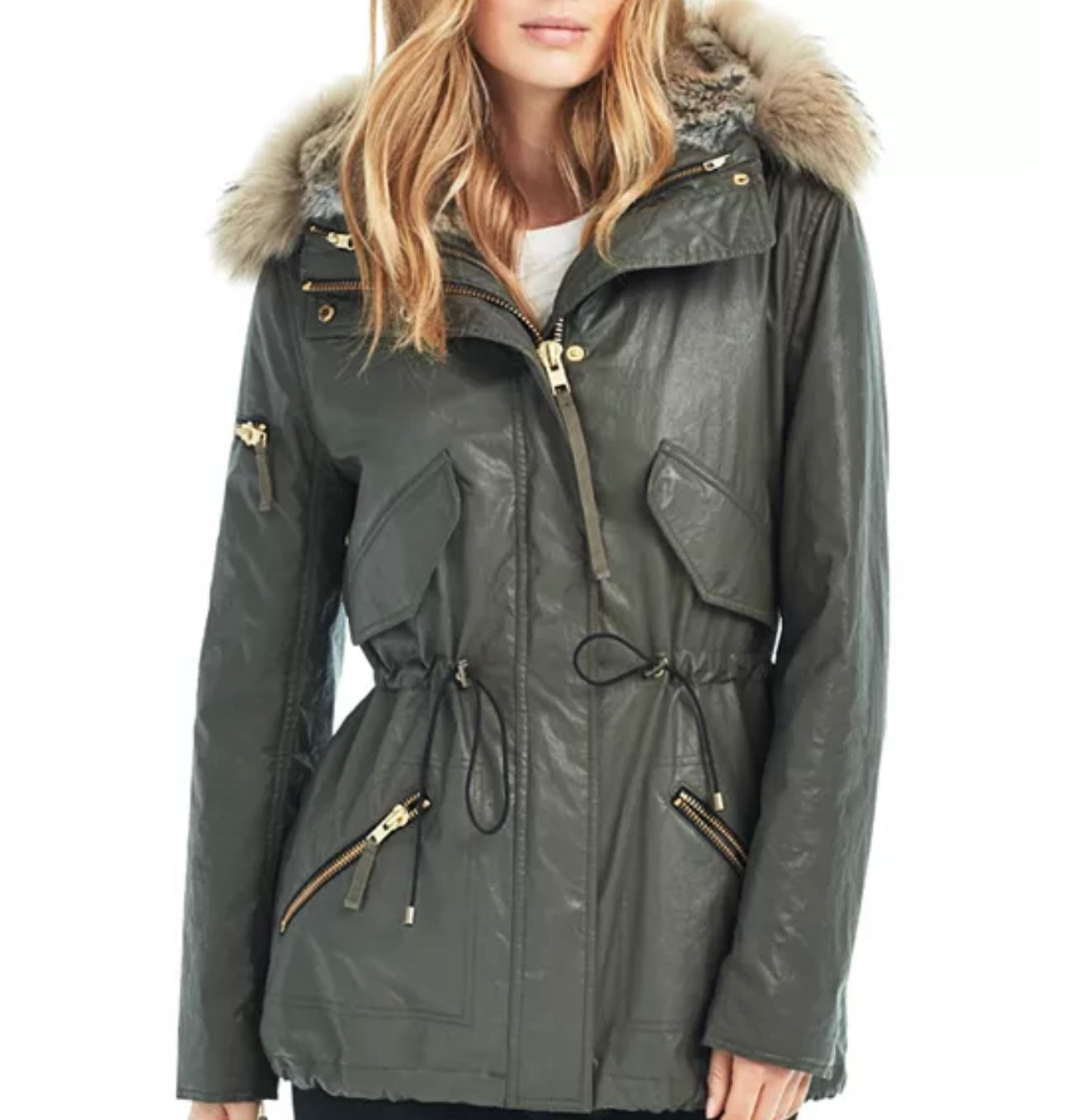 SAM. Tribeca Fur Trim Convertible Parka