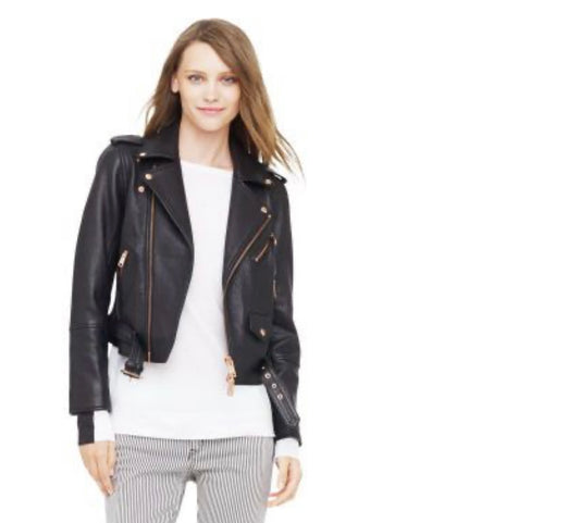 CLUB MONACO- Christy Leather Moto Jacket