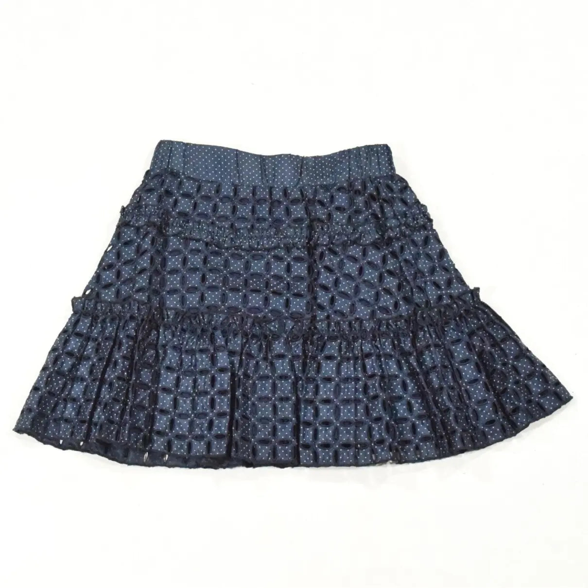 ALEXIS navy polka dot mini skirt