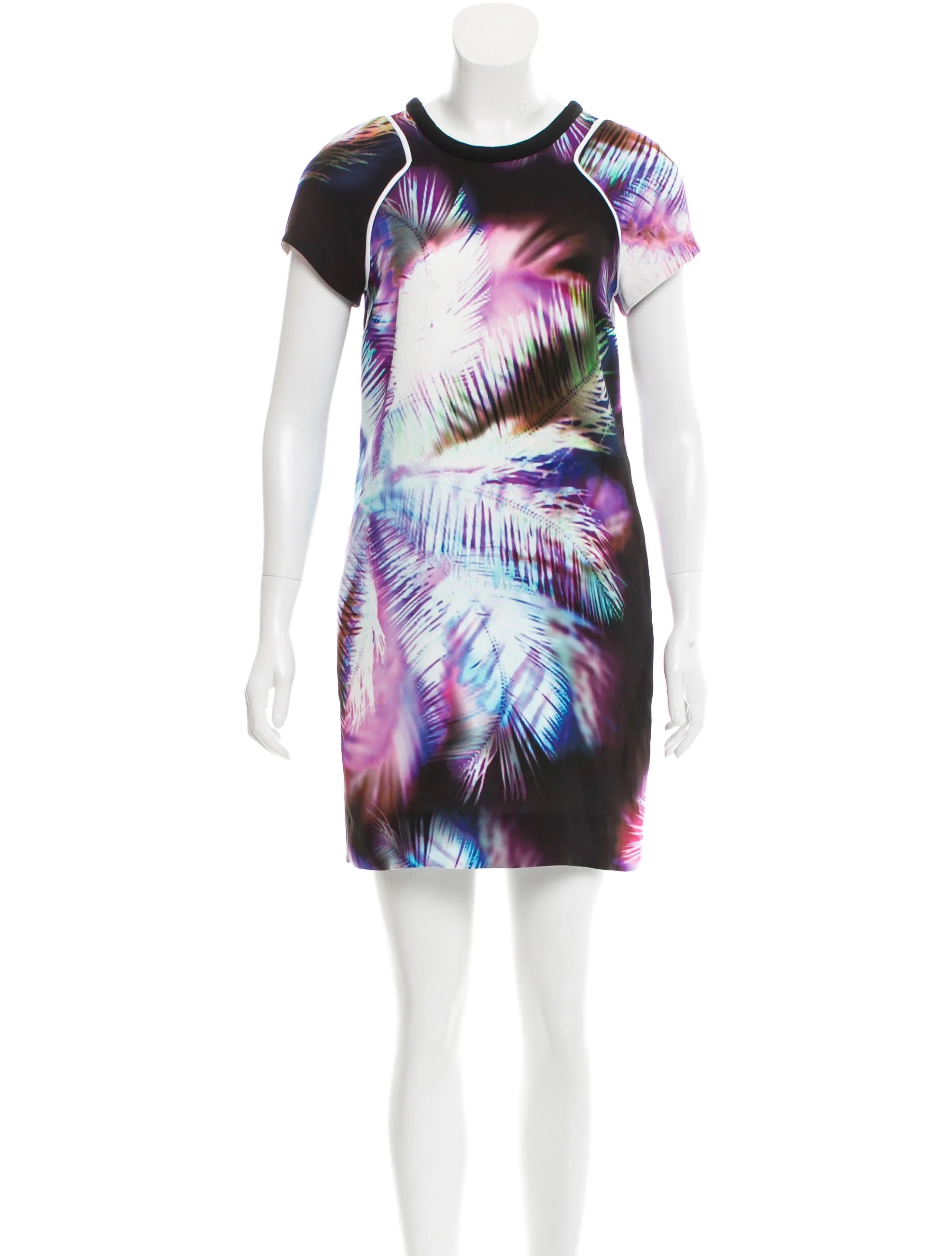 SANDRO short purple feathered dress