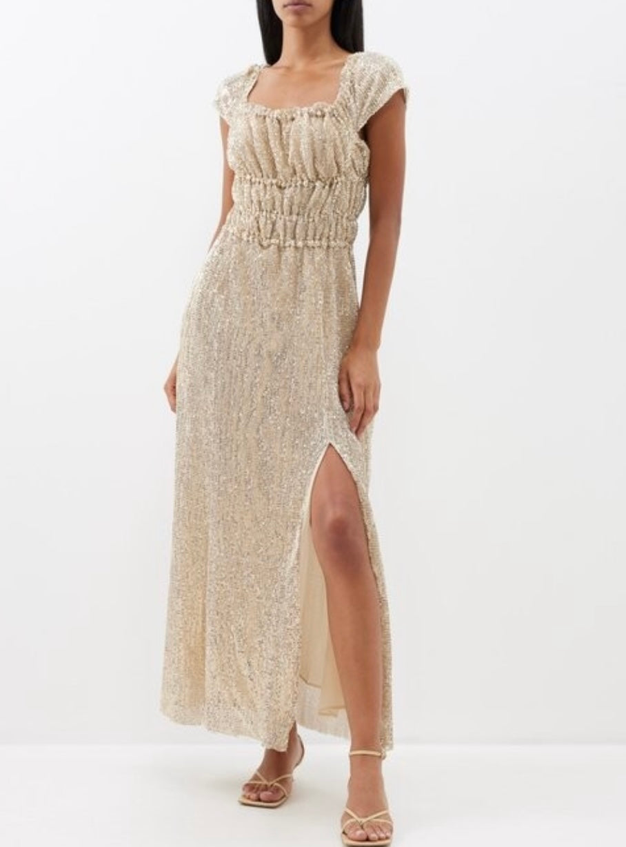 Altuzarra - Lily Ruched Sequinned-jersey Dress
