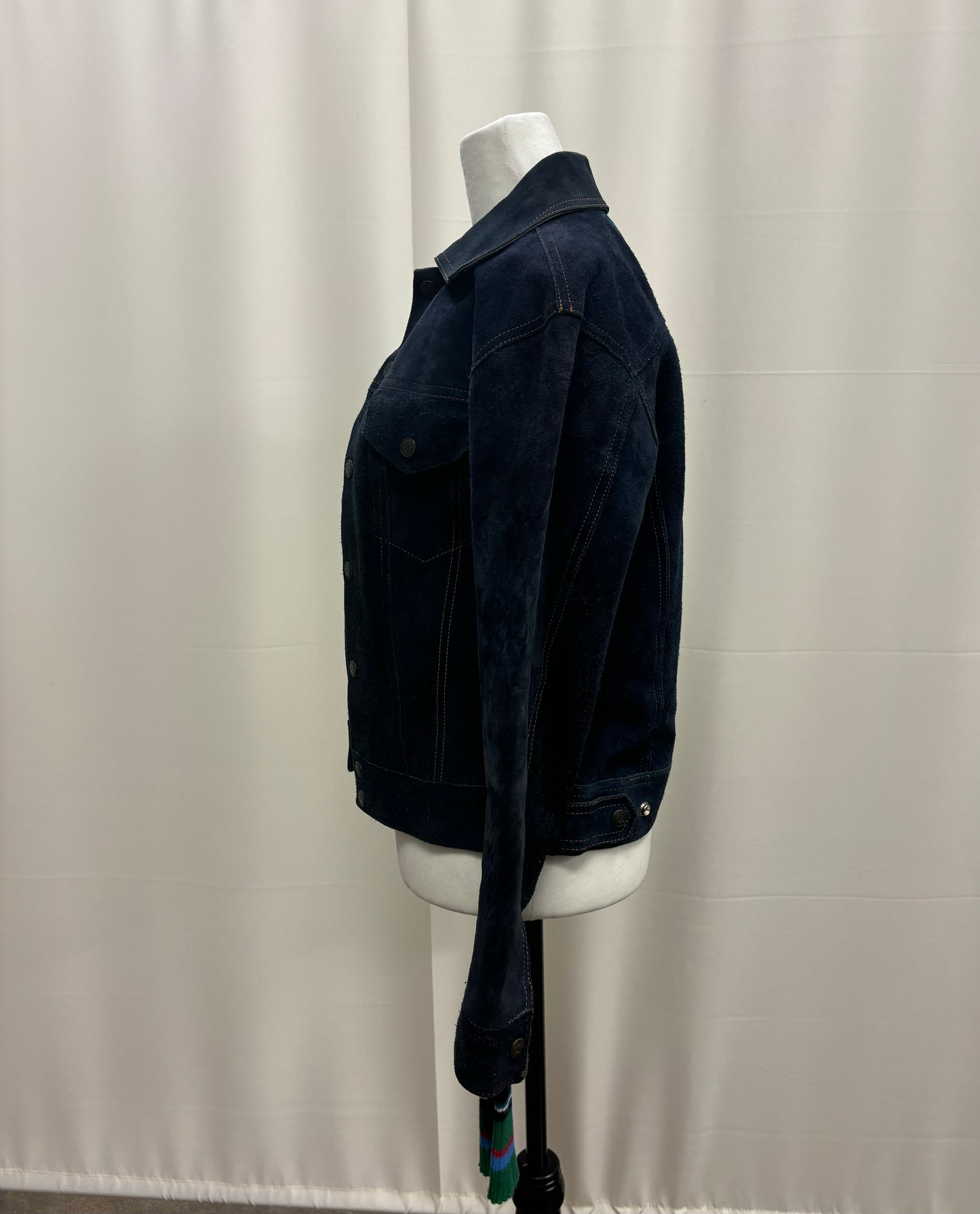 Black Flag Suede Denim-Style Jacket