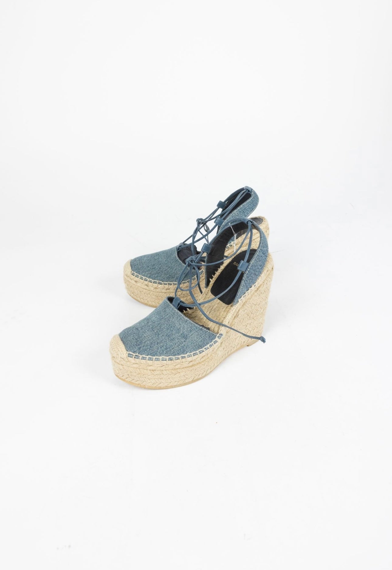 Saint Laurent - Denim Espadrille Wedge