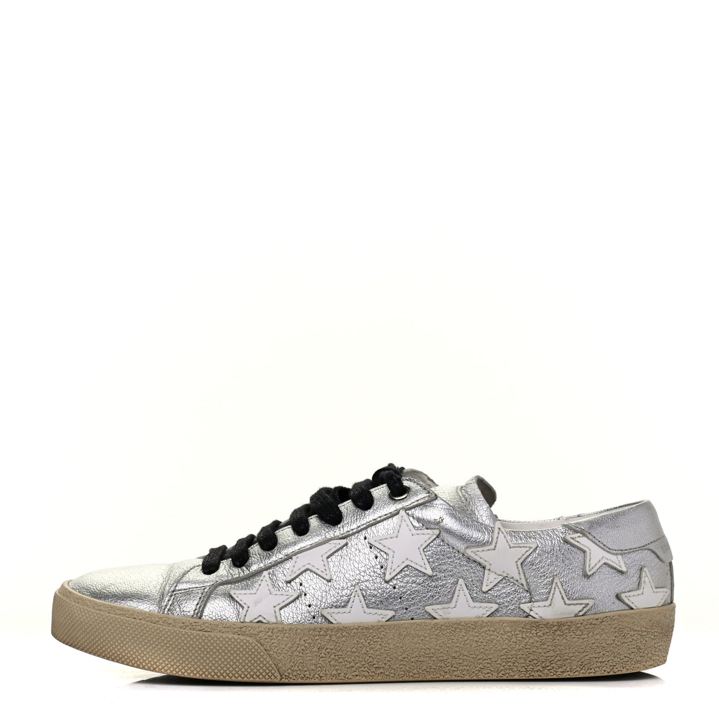 SAINT LAURENT silver sneakers with white stars