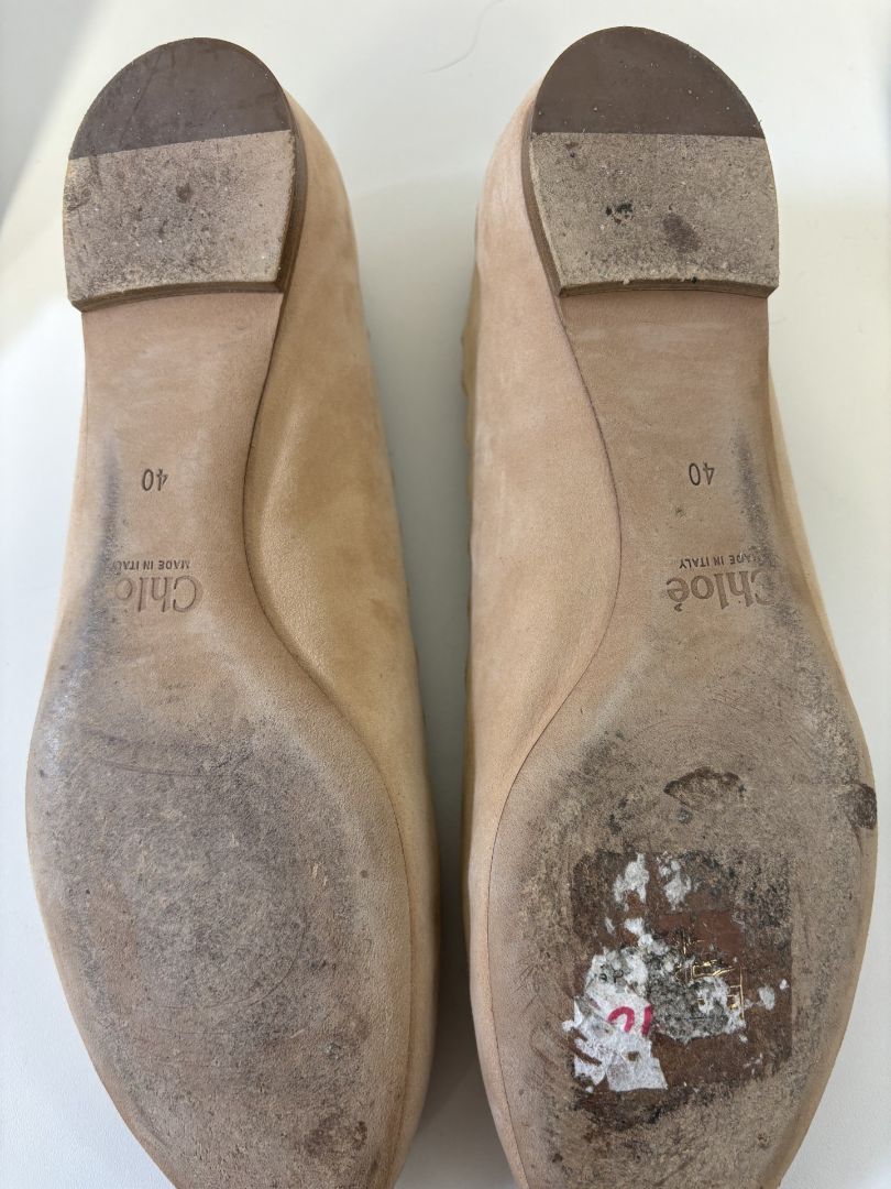 CHLOE Scalloped Suede Flats