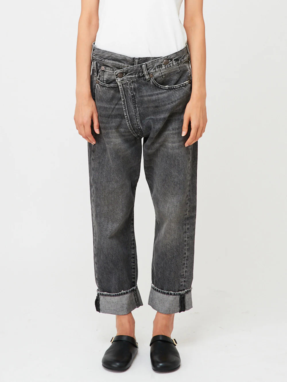 R13 leyton black crossover jeans