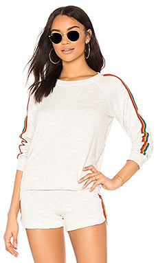 MONROW crewneck with rainbow stripes