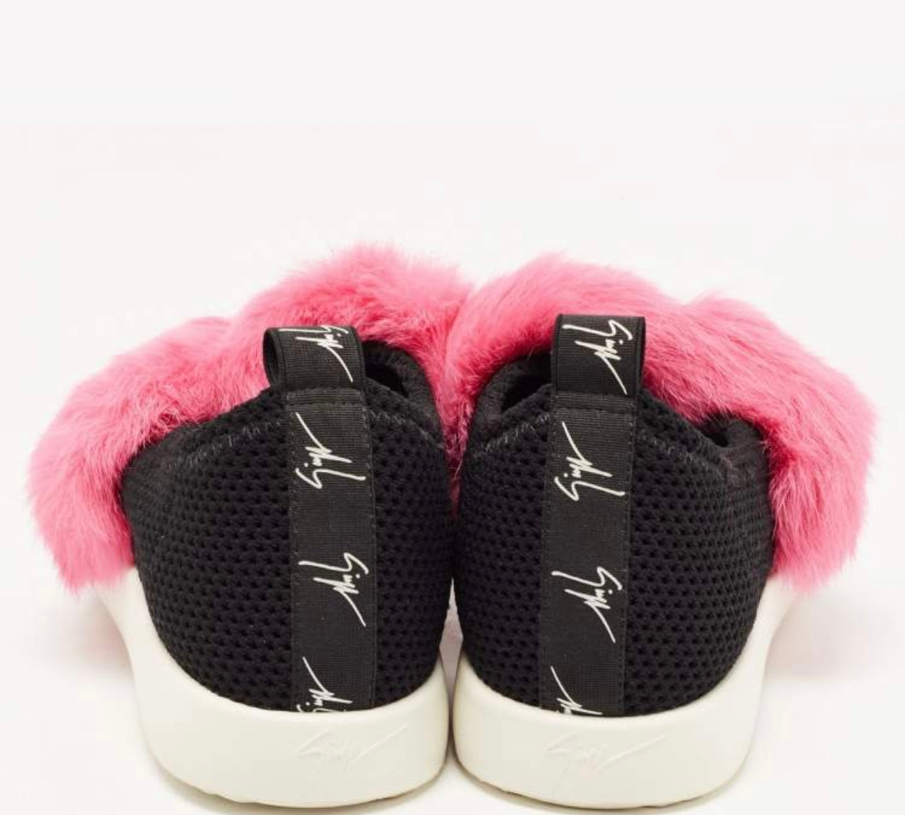 Giuseppe Zanotti -
Giuseppe Zanotti Black Knit Fabric and Calfhair Slip on