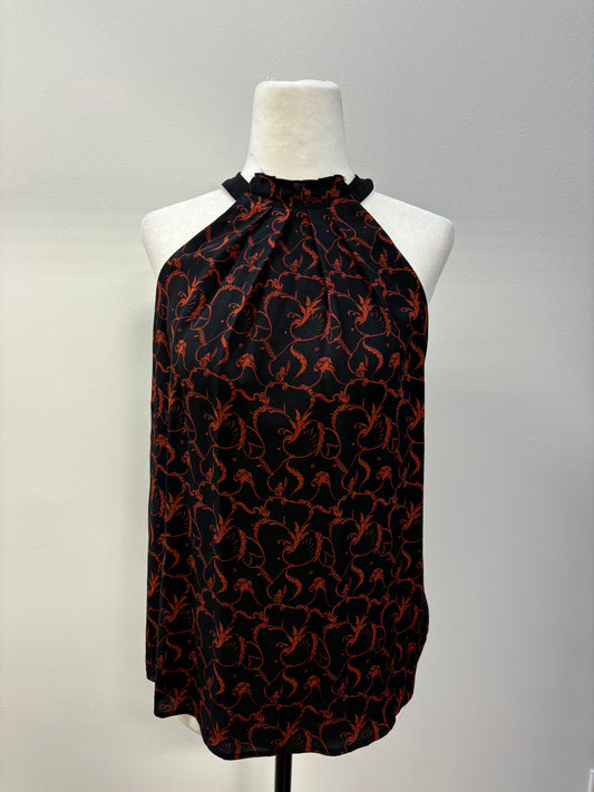 A.L.C. Mari Printed Halter Neck Blouse