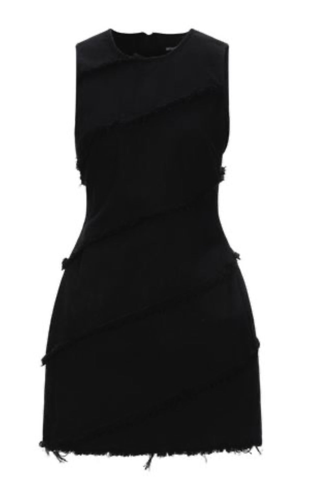 Alexander Wang Black Denim Diagonal Seamed Dress