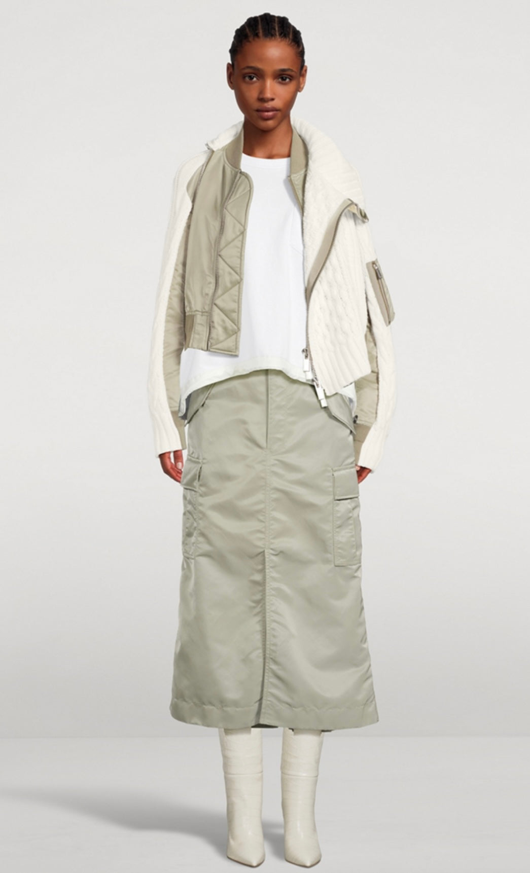 SACAI
Nylon Twill Knit Cardigan