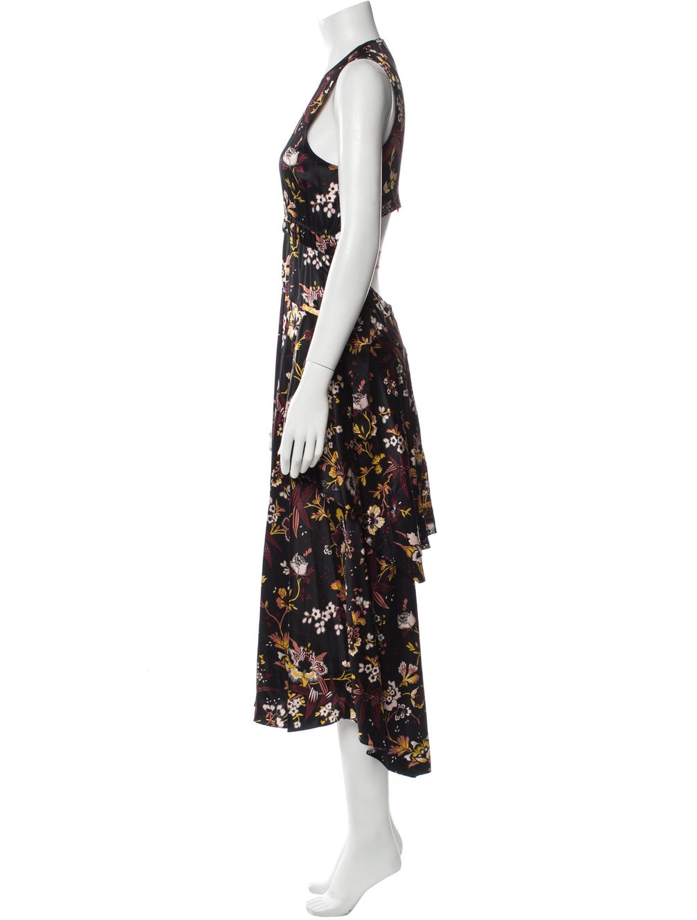 A.L.C. Silk Floral Cut Out Dress