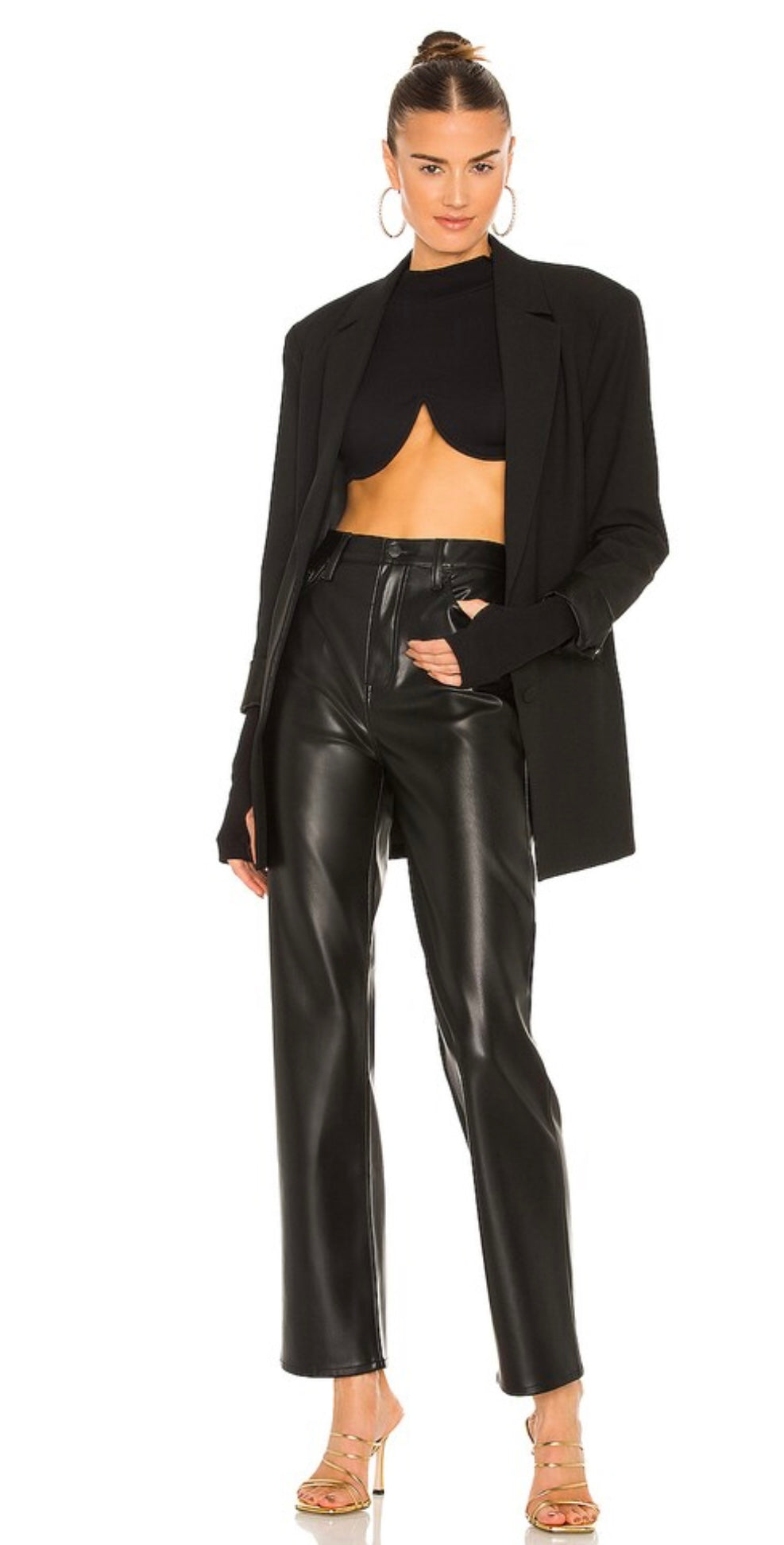 PISTOLA - Cassie Super High Straight Pant in Black