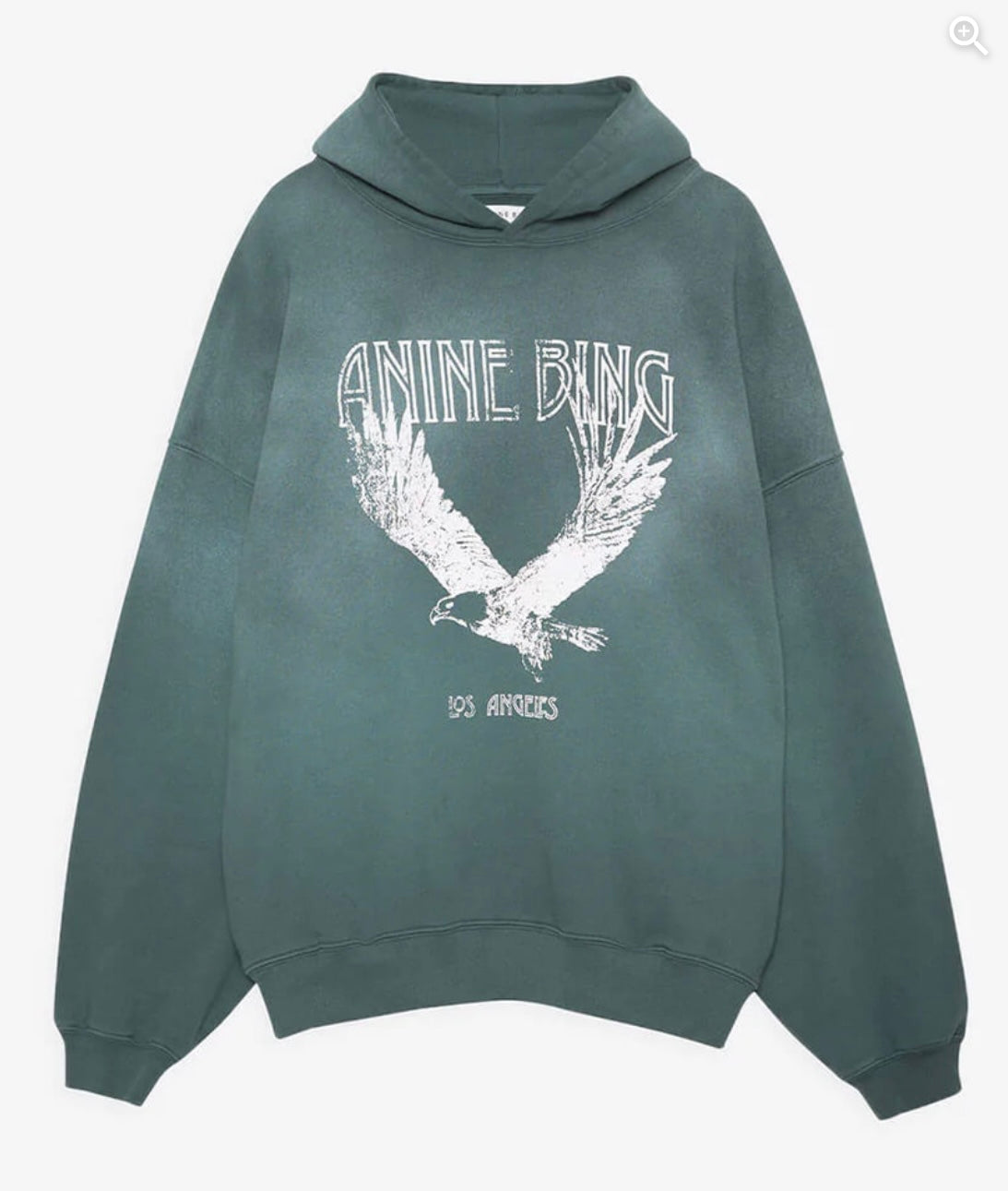 ANINE BING ASH HOODIE EAGLE IN FADED EMERALD GREEN