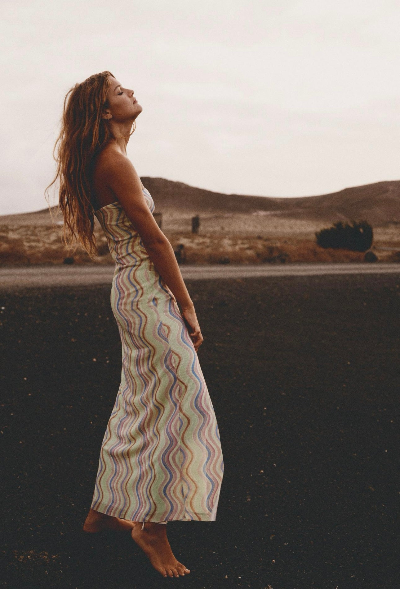 ZARA -TULLE PRINTED STRAPLESS DRESS