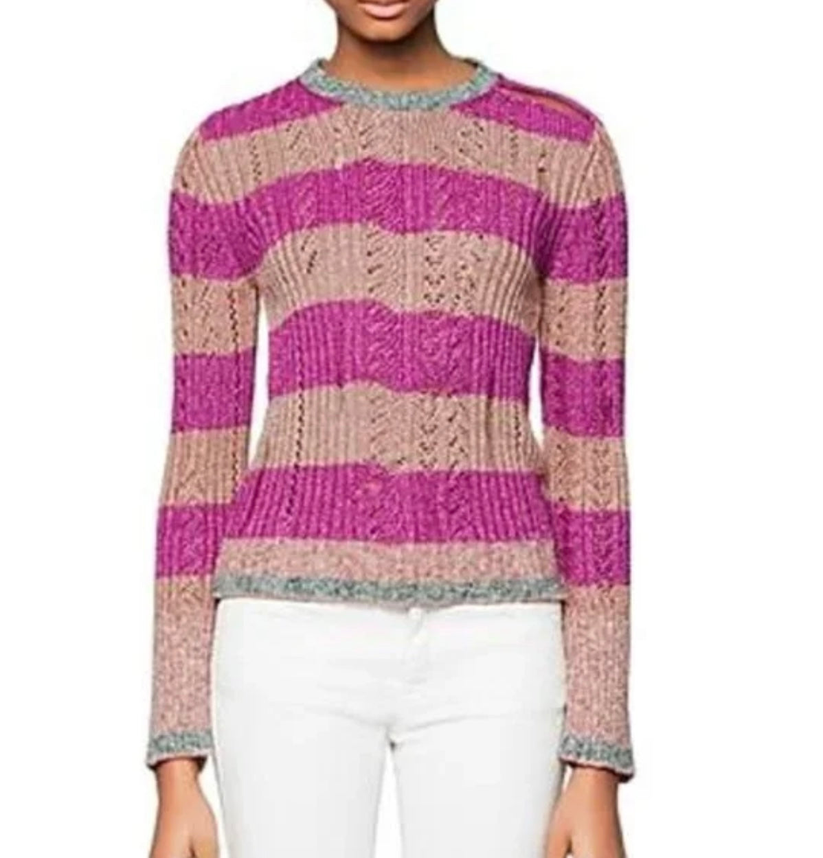 Zadig & Voltaire - Striped Metallic Crewneck Sweater