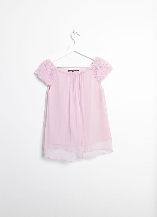 GUCCI - lilac chiffon sleeveless blouse