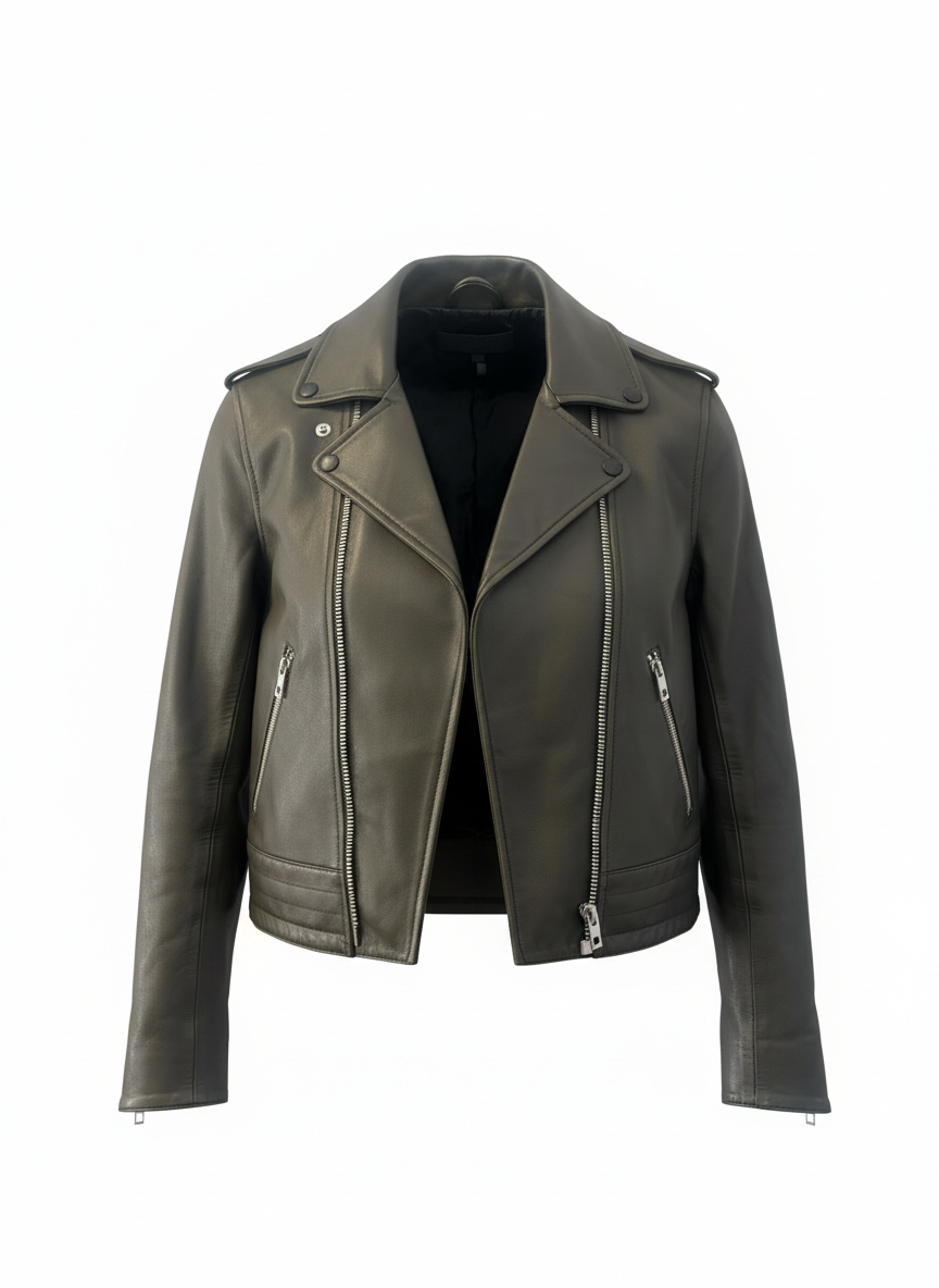 RAG & BONE dark olive/taupe leather jacket