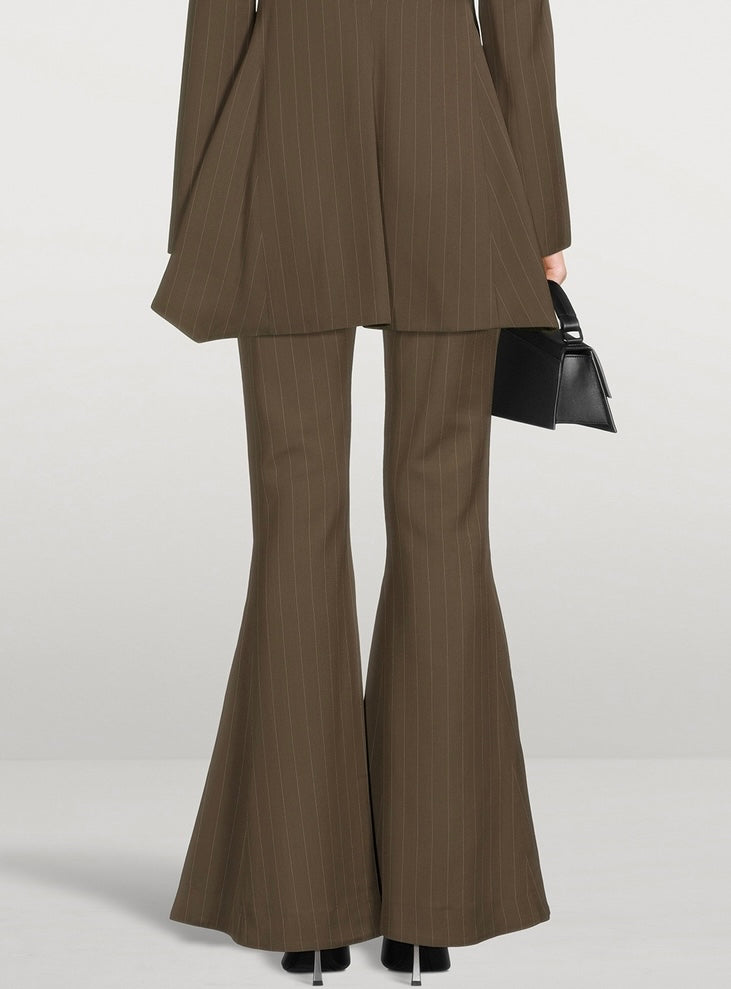 ACNE STUDIOS Flared Trousers In Pinstripe Print
