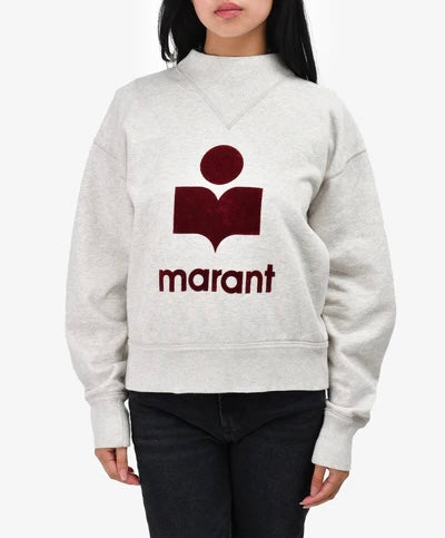 ISABEL MARANT ETOILE crewneck with velvet burgundy logo