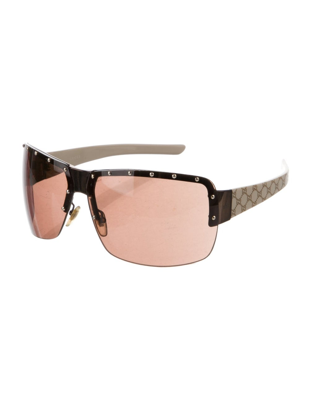 GUCCI brown frame sunglasses with silver studs