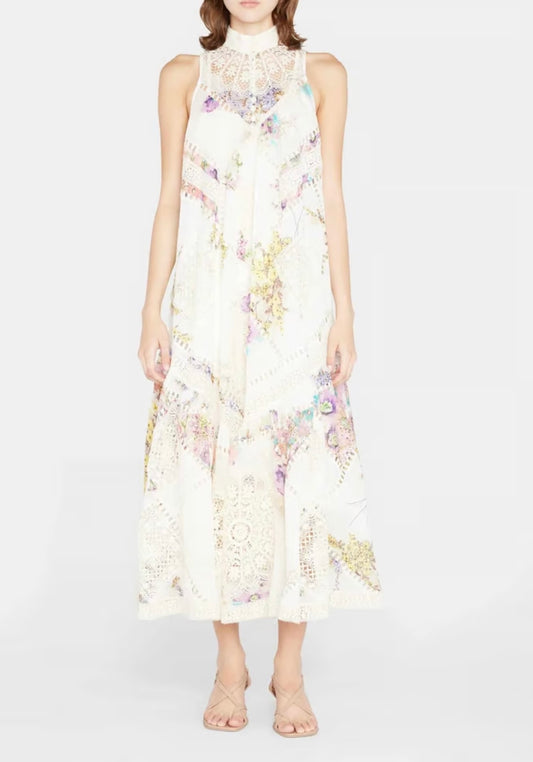 ZIMMERMANN 
Jude Floral Lace Yoke Maxi Dress - Spliced