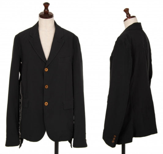 COMME DES GARÇON black blazer with zipper detail on side