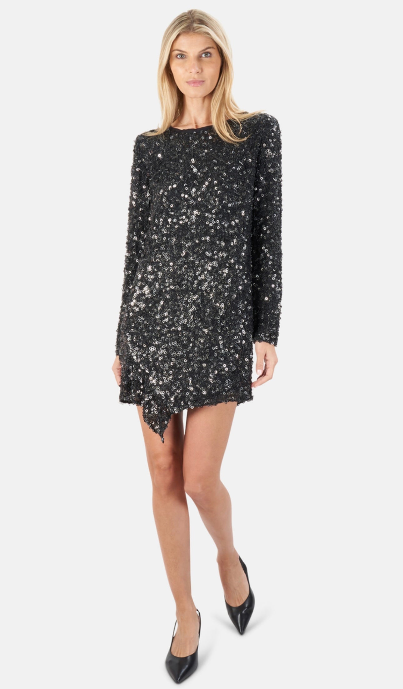 3.1 PHILLIP LIM - LONGSLEEVE SEQUIN SHIFT DRESS