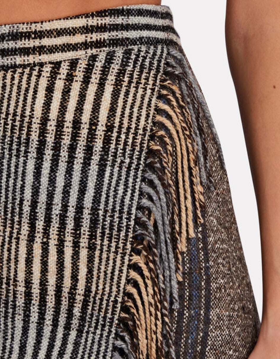 RHODE
Ranya Fringe Wool-Blend Tweed Mini Skirt