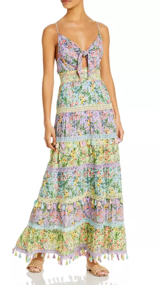 Alice & Olivia - Tie Front Maxi Dress