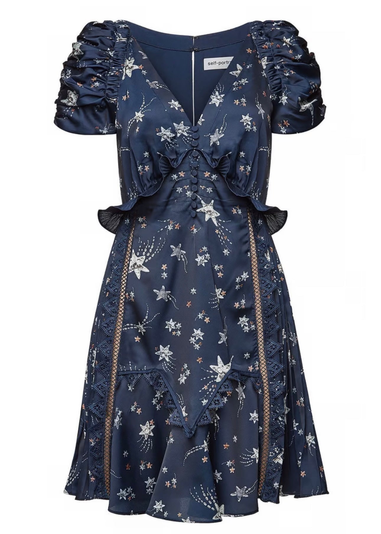 SELF-PORTRAIT
Satin Mini Blue / Printed Dress