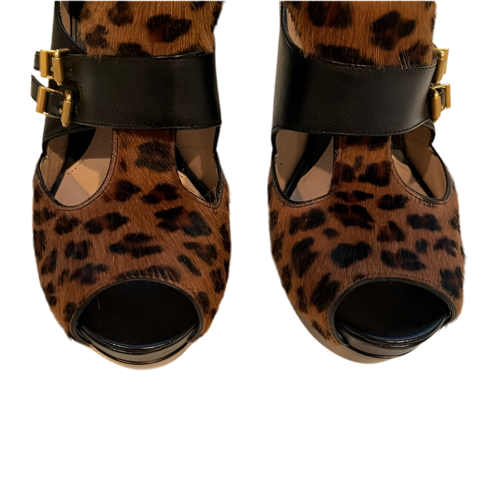 Multi FENDI pony hair cheetah heels, 38