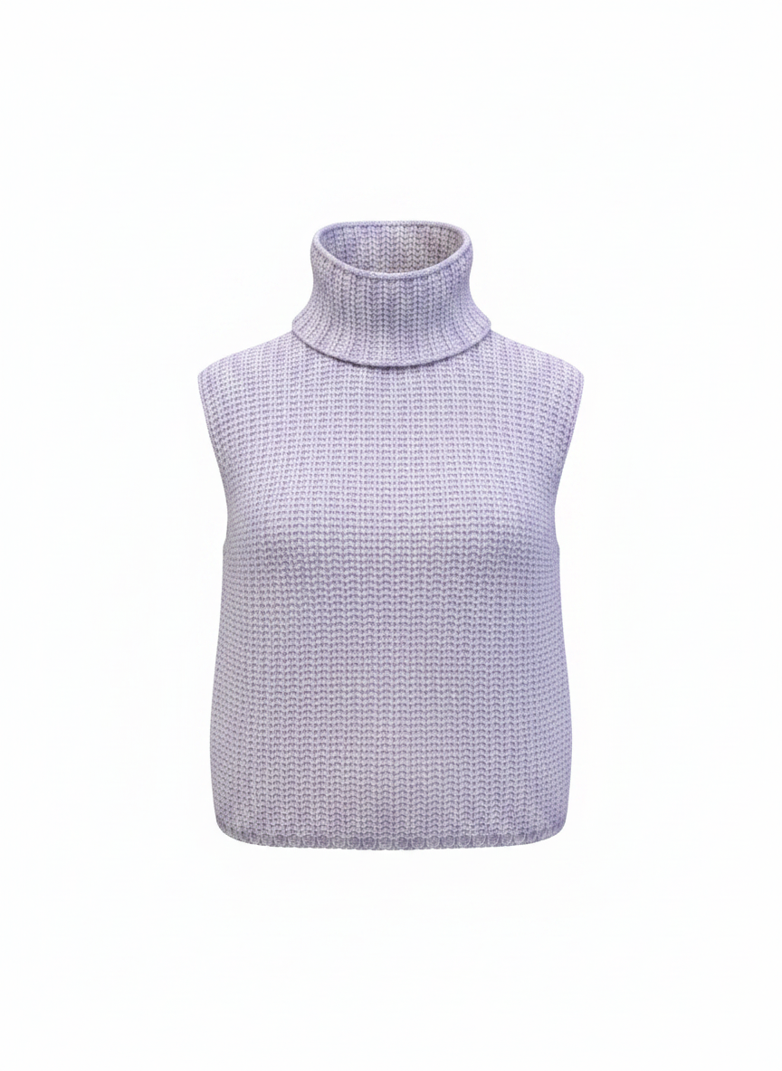 Sablyn 100% Cashmere Ribbed Knit Turtneck Sweater Vest
