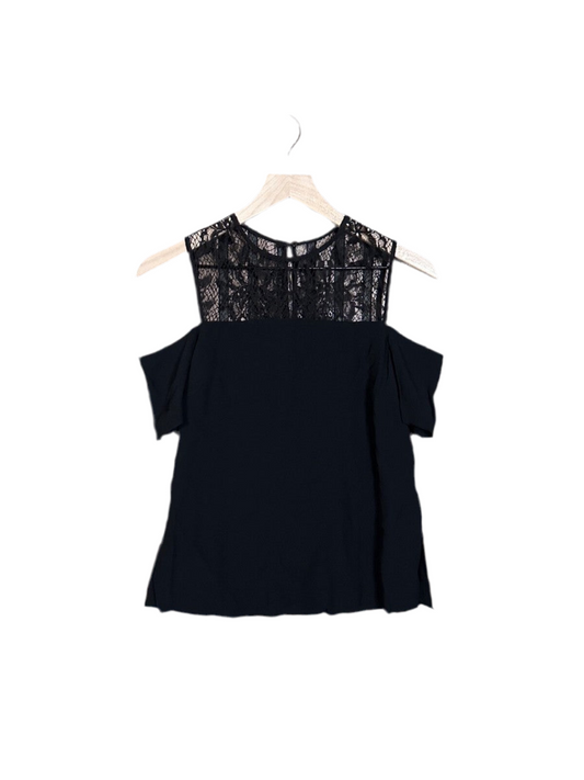 ALC black cold shoulder top with lace details