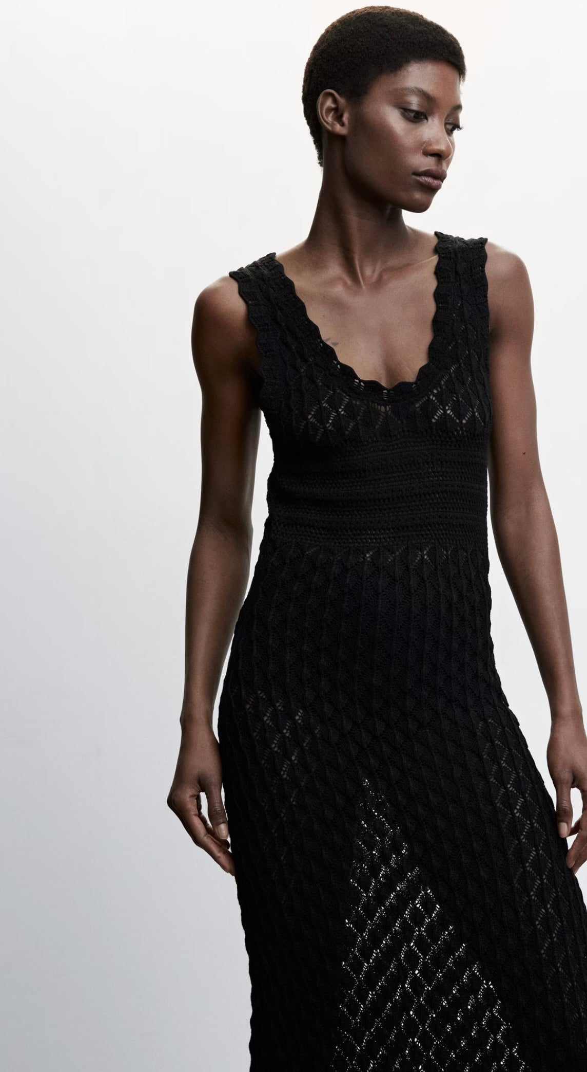 MANGO- Open-work long dress