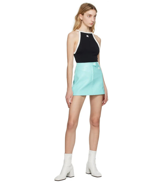 COURREGES 
Black & White Contrast Tank Top - Black/Heritage White