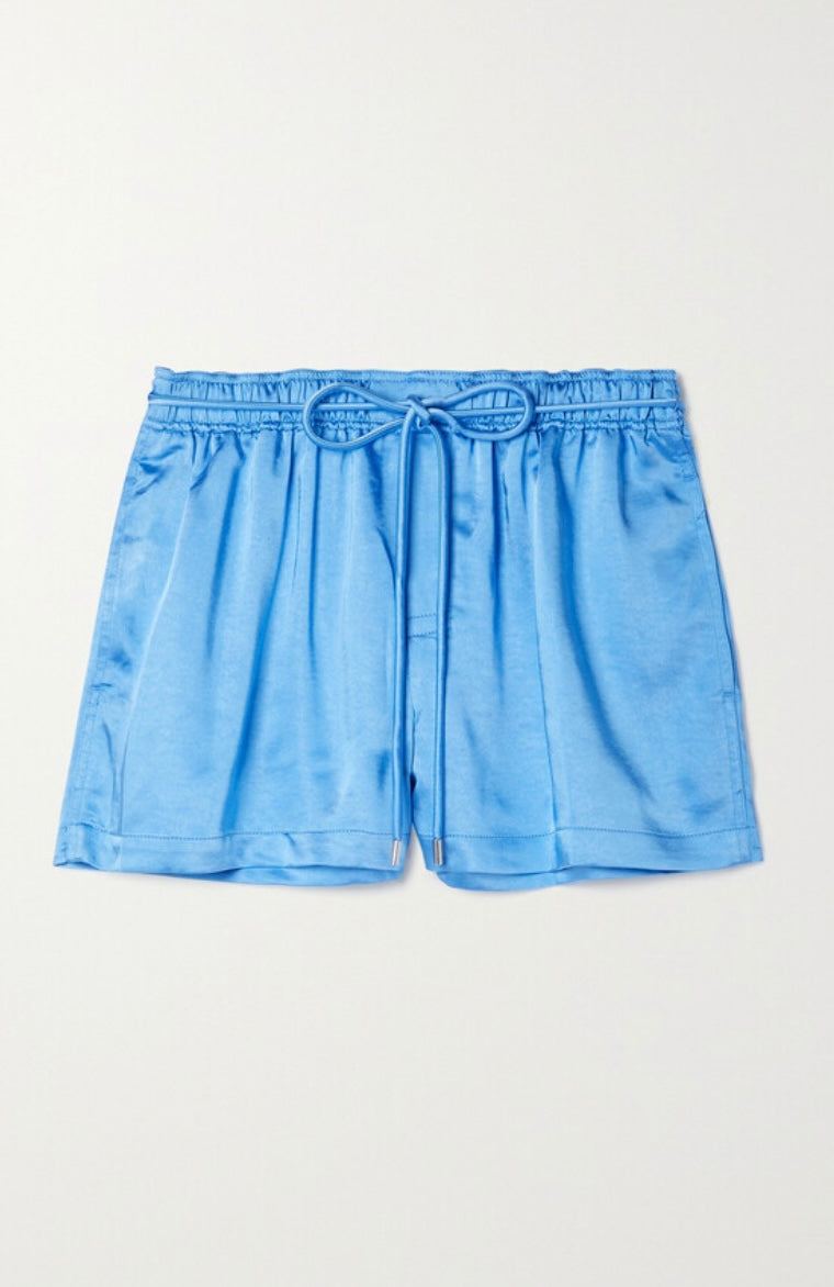 A.L.C. Ryan Hammered-satin Shorts - Blue